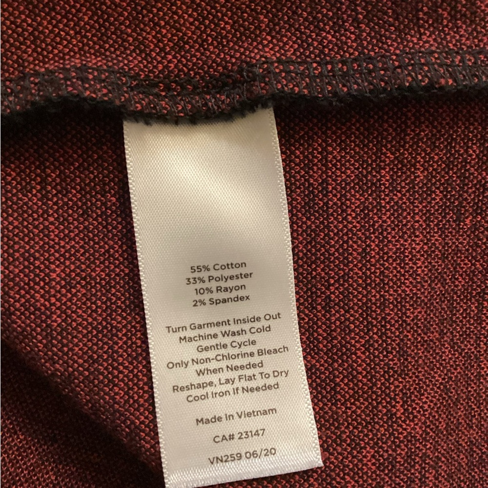 Plus Size Talbots Plum Textured 3/4-Sleeve Top Black with Red Polka Dots 2X - Picture 7 of 8